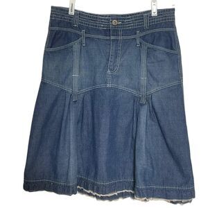Jeanstar Y2K Blue Denim Pleated Mini Skirt with Pockets Size 10